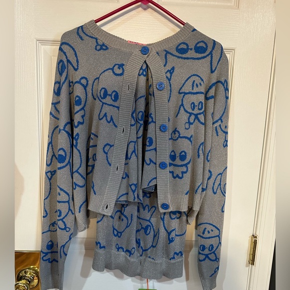 2-piece LO x Nhozagri Silver Knitted Cardigan and Knitted Pants - Picture 6 of 11